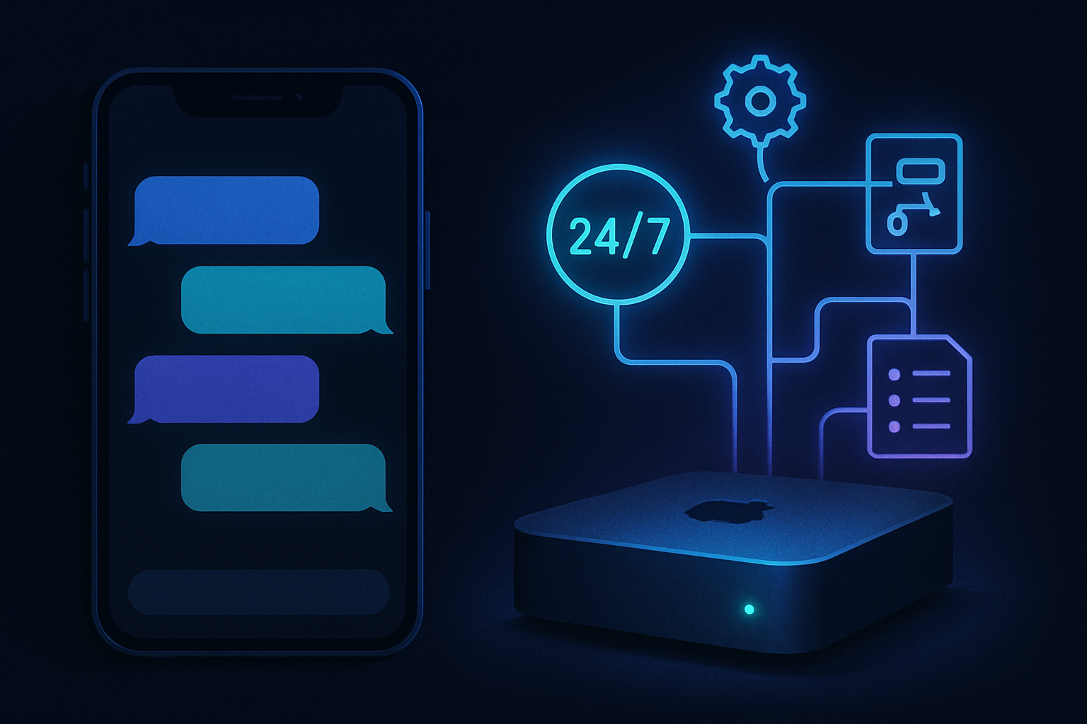 ChatGPT on a phone versus OpenClaw running on a Mac Mini for 24/7 automation
