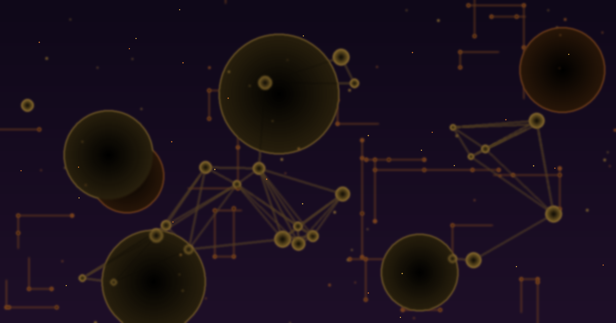Abstract amber glowing cost visualization with tech network patterns
