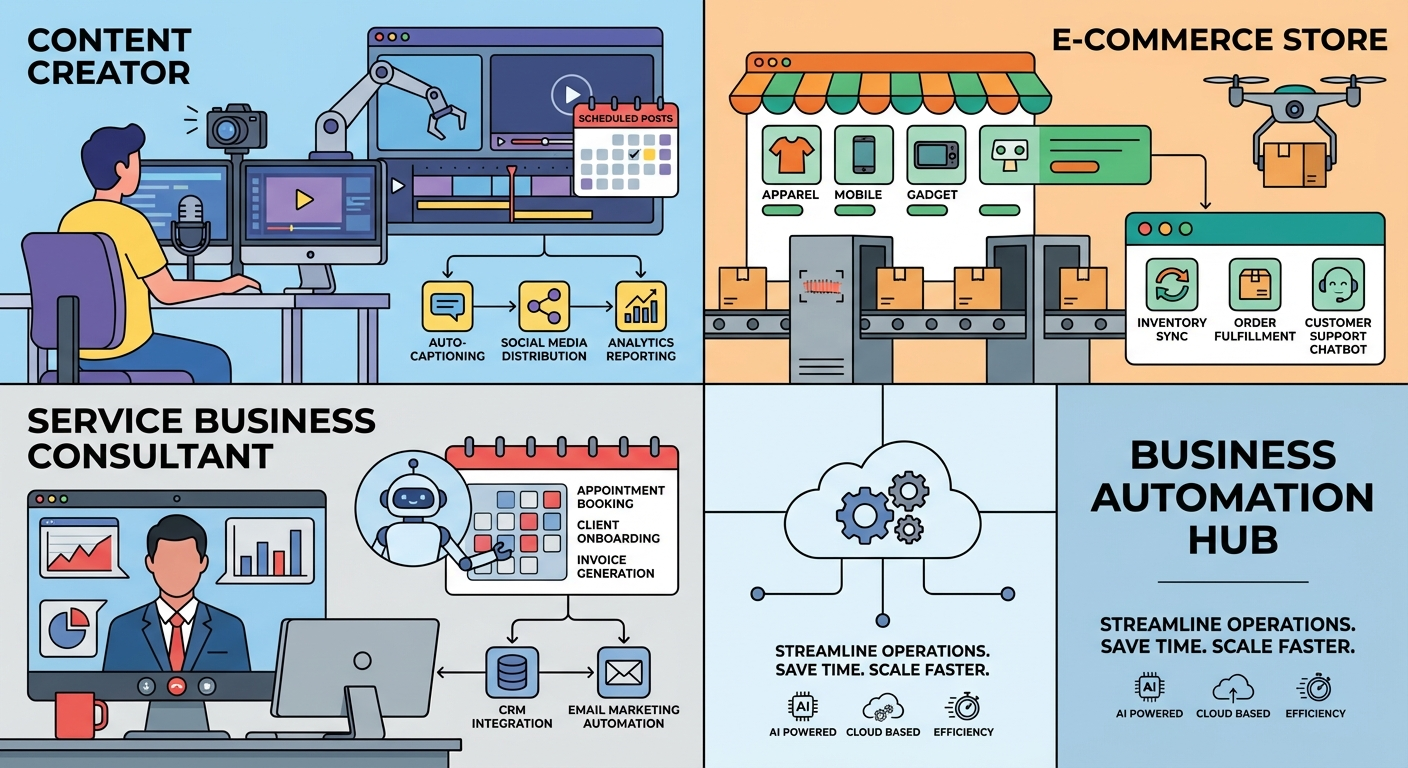 Different business types using OpenClaw automation