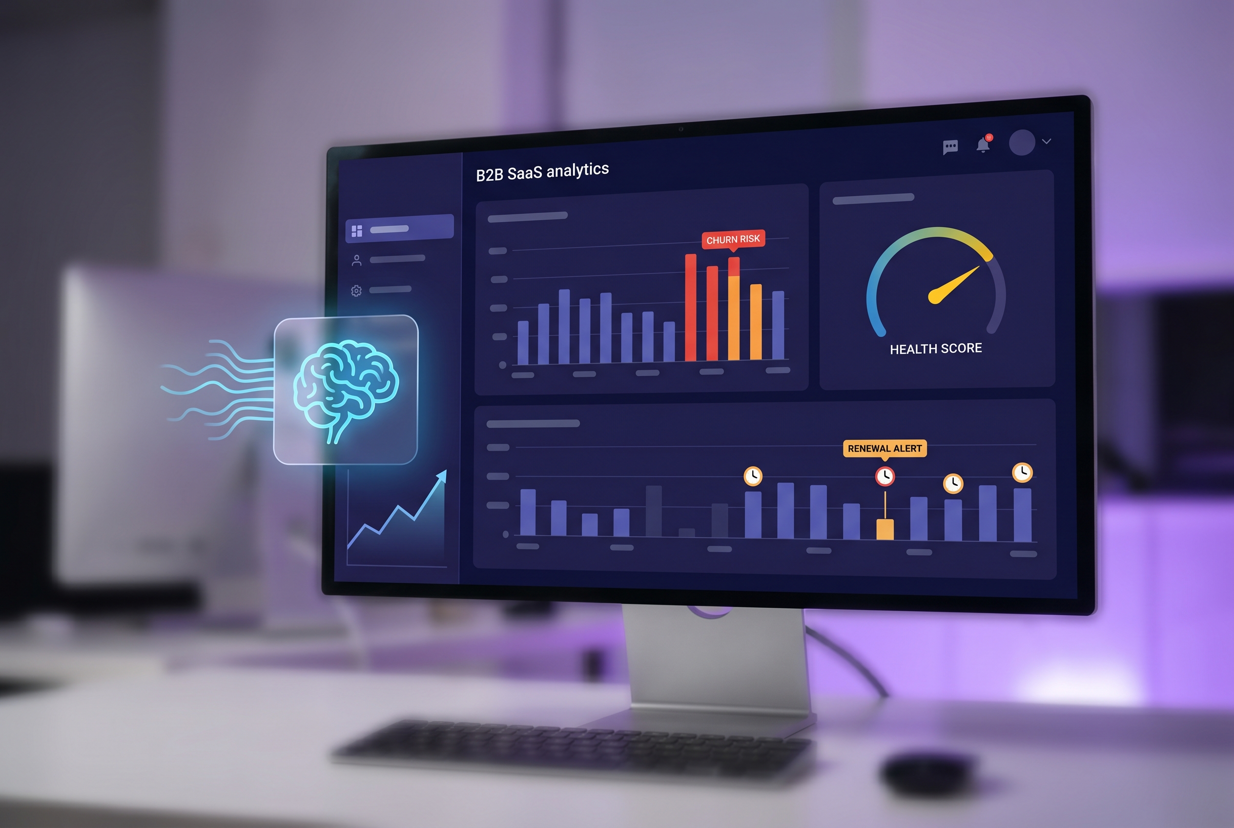 Dashboard view of account health metrics and churn risk signals