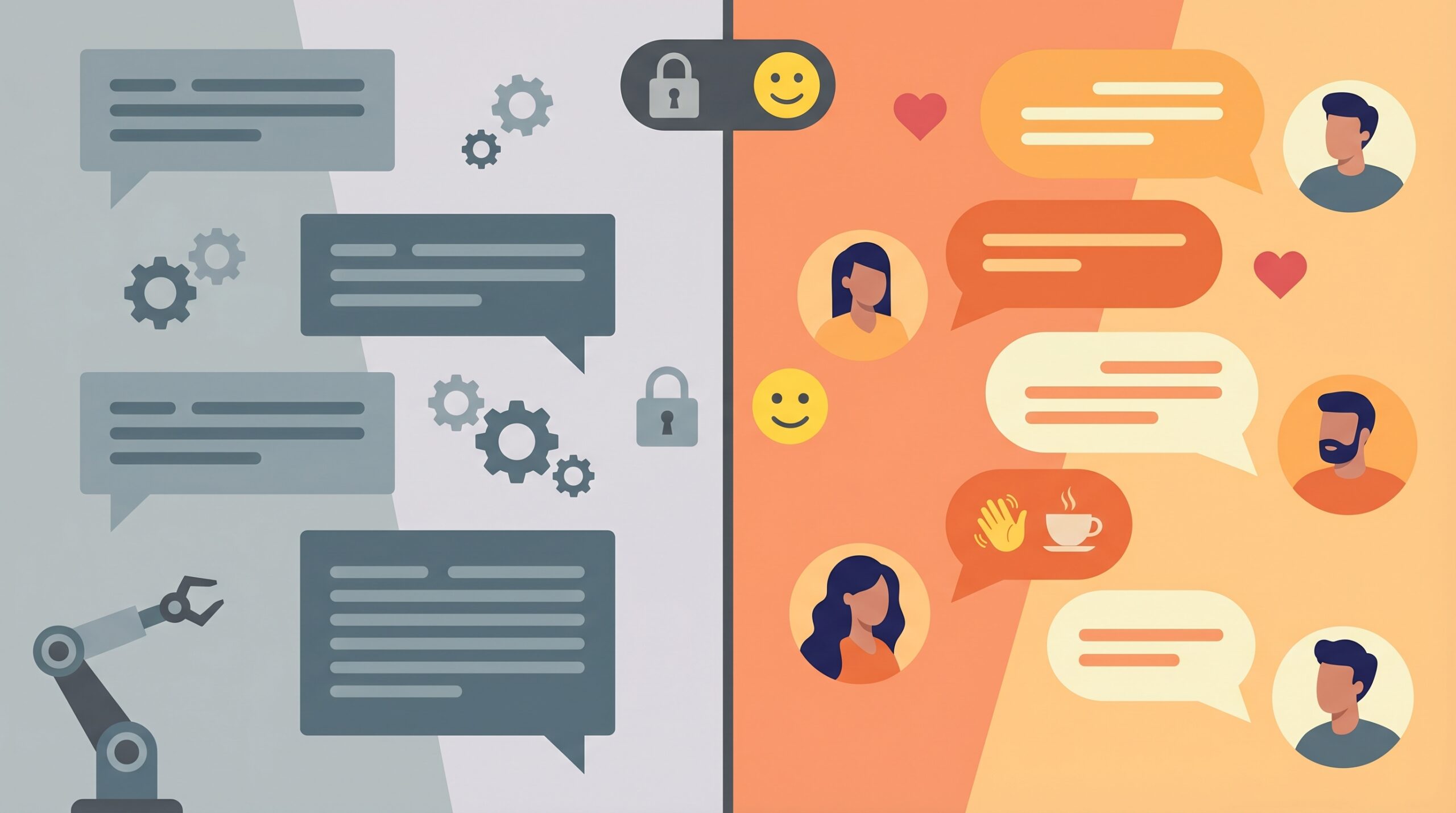 Comparison of robotic vs human-sounding AI email responses