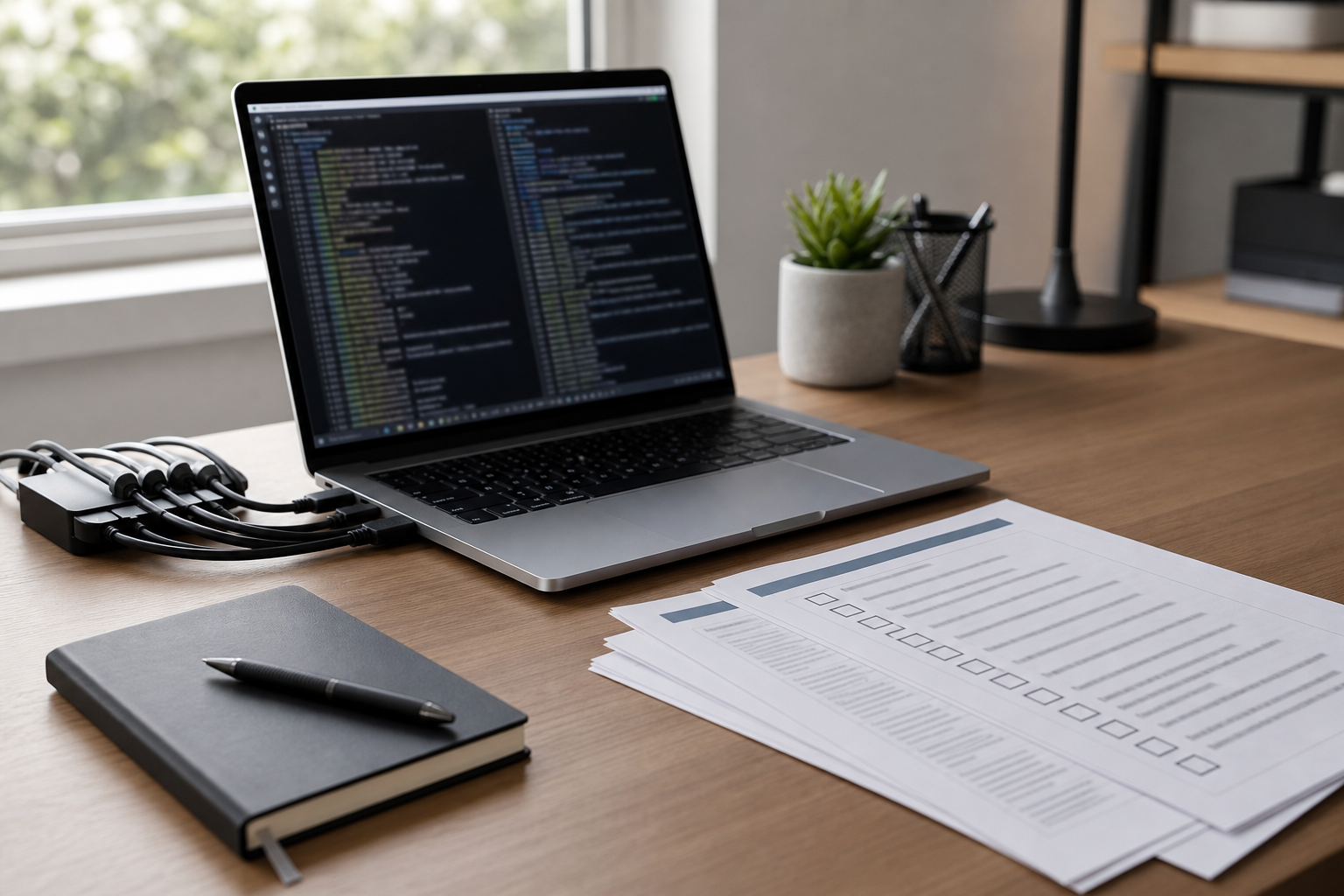 AI agent troubleshooting checklist beside a laptop