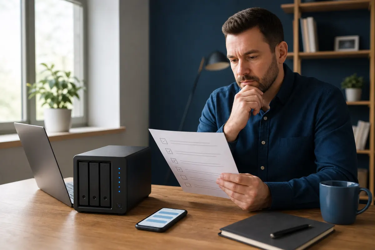 Business owner reviewing an OpenClaw and Claude workflow checklist